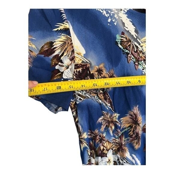 Hilo‎ Hattie Blue Hawaii Blue Small maxi dress Gown Party Boho Vacation Beach - Picture 10 of 10